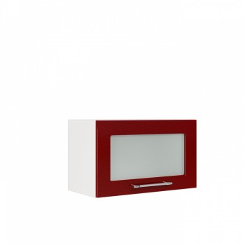Бруклин ШВГС 600 Шкаф верхний горизонтальный со стеклом (Бетон белый/корпус Белый) в Ярково - yarkovo.mebel54.com | фото