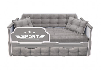 Кровать 170 серии Спорт 2 ящика 45 Серый (подушки) в Ярково - yarkovo.mebel54.com | фото