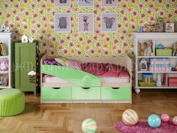 Кровать Бабочки 2,0м (Салатовый металлик) в Ярково - yarkovo.mebel54.com | фото
