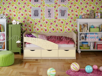 Кровать Бабочки 2,0м (Ваниль матовый) в Ярково - yarkovo.mebel54.com | фото