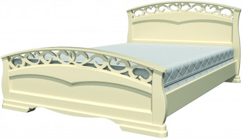Кровать Грация-1 из массива сосны 1400*2000 Слоновая кость в Ярково - yarkovo.mebel54.com | фото