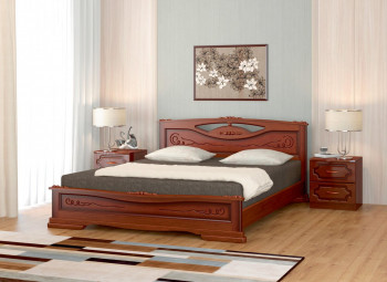 Кровать Карина-7 из массива сосны 1400*2000 Орех в Ярково - yarkovo.mebel54.com | фото