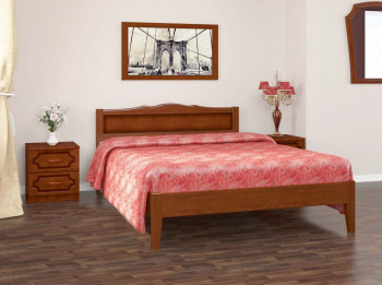 Кровать Карина-7 из массива сосны 1600*2000 Орех в Ярково - yarkovo.mebel54.com | фото