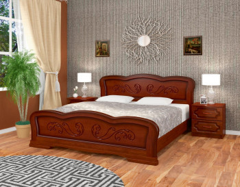 Кровать Карина-8 из массива сосны 1400*2000 Орех в Ярково - yarkovo.mebel54.com | фото
