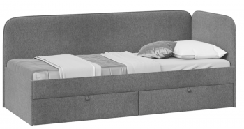 Кровать «Молли» с мягкой обивкой (900) тип 1 (Микровелюр Scandi Graphite 22) в Ярково - yarkovo.mebel54.com | фото