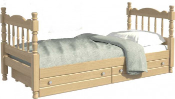 Кровать одинарная Аленка из массива сосны 800*1890 Сосна в Ярково - yarkovo.mebel54.com | фото