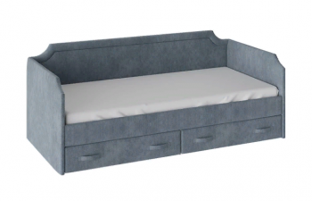 Кровать с мягкой обивкой и ящиками «Кантри» Тип 1 (900) (Замша синяя) в Ярково - yarkovo.mebel54.com | фото