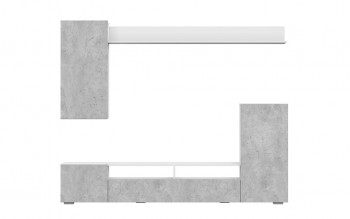 Мебель для гостиной МГС 4 (Белый/Цемент светлый) в Ярково - yarkovo.mebel54.com | фото