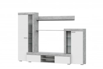 Мебель для гостиной МГС 5 Цемент светлый / Белый в Ярково - yarkovo.mebel54.com | фото