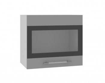 Ройс ВПГСФ 500 Шкаф верхний горизонтальный со стеклом с фотопечатью высокий (Графит софт/корпус Серый) в Ярково - yarkovo.mebel54.com | фото