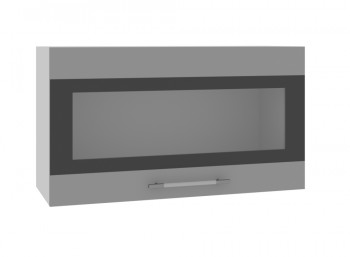 Ройс ВПГСФ 800 Шкаф верхний горизонтальный со стеклом с фотопечатью высокий (Графит софт/корпус Серый) в Ярково - yarkovo.mebel54.com | фото