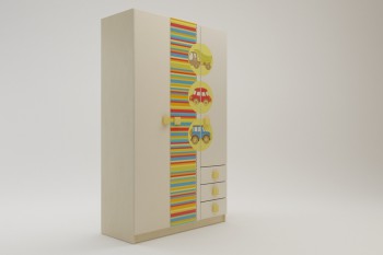 Шкаф 3-х створчатый с ящиками Клаксон (Бежевый/корпус Клен) в Ярково - yarkovo.mebel54.com | фото