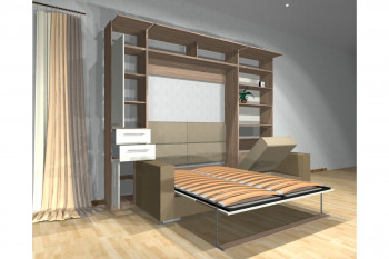Шкаф-кровать с диваном Каролина в Ярково - yarkovo.mebel54.com | фото