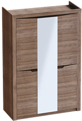 Шкаф трехдверный Соренто Дуб стирлинг/Кофе структурный матовый в Ярково - yarkovo.mebel54.com | фото